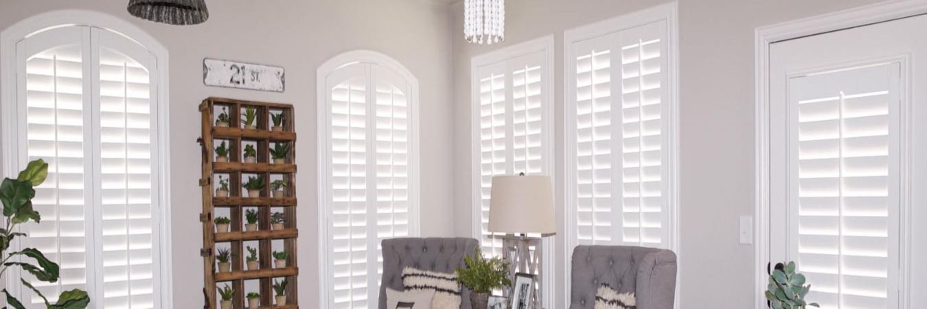 Plantation shutters in sitting room